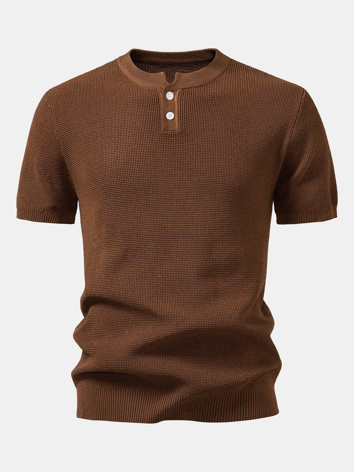 Chemise Henley en Tricot Waffle