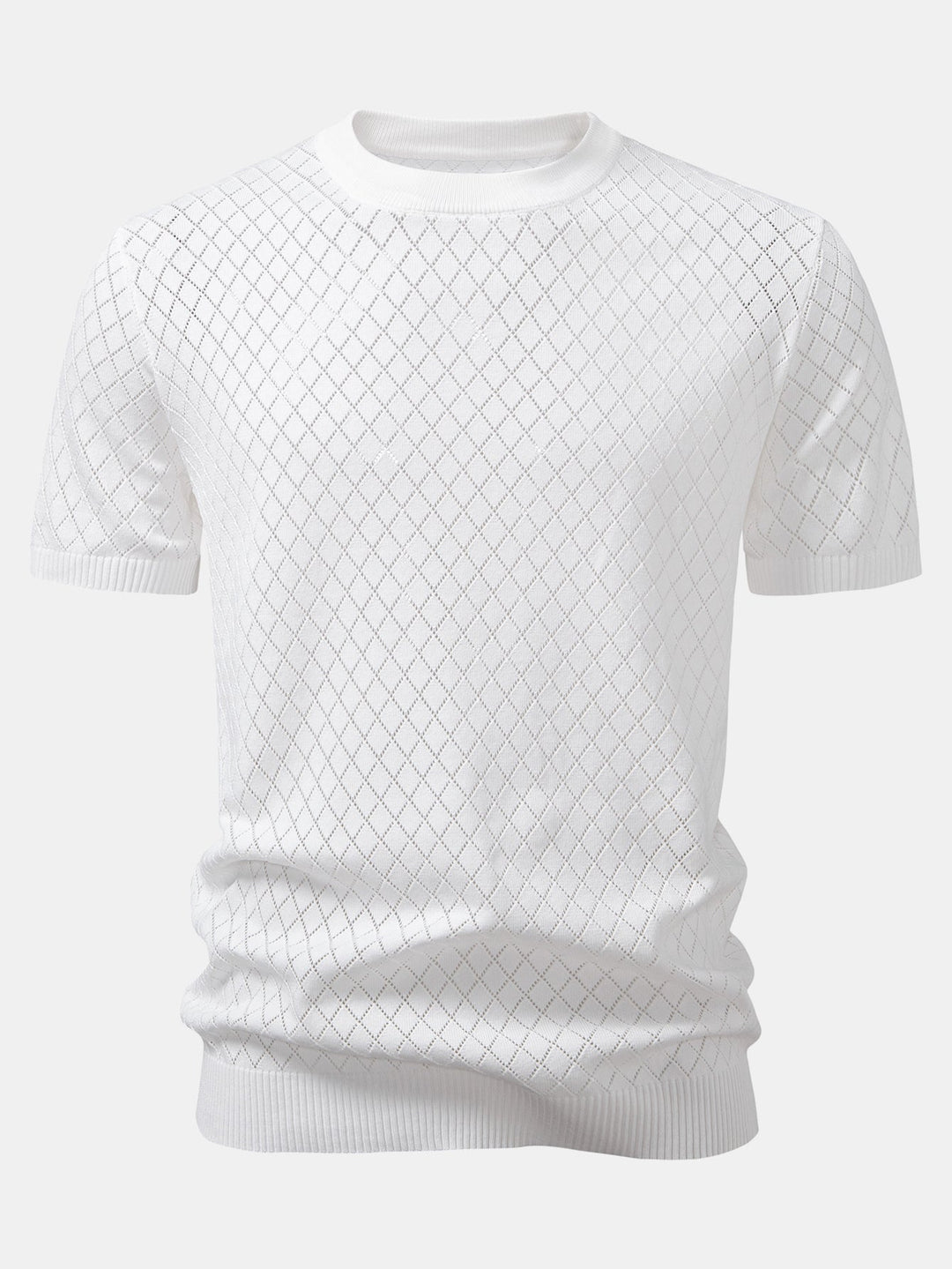 T-shirt au crochet avec motif en diamant