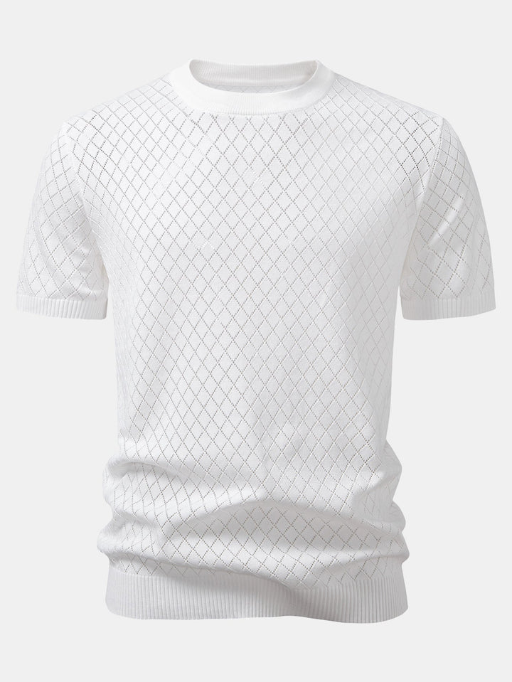 T-shirt au crochet avec motif en diamant