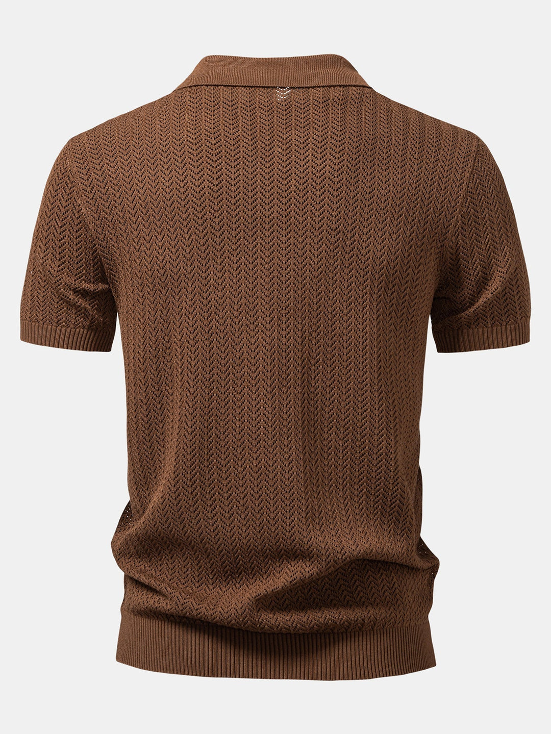 Polo à col V crocheté avec texture