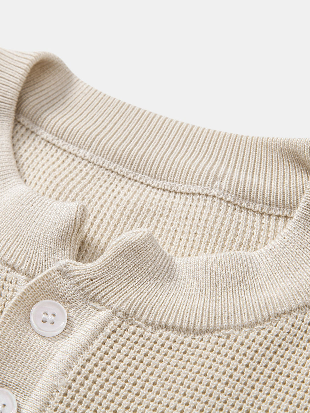 Chemise Henley en Tricot Waffle