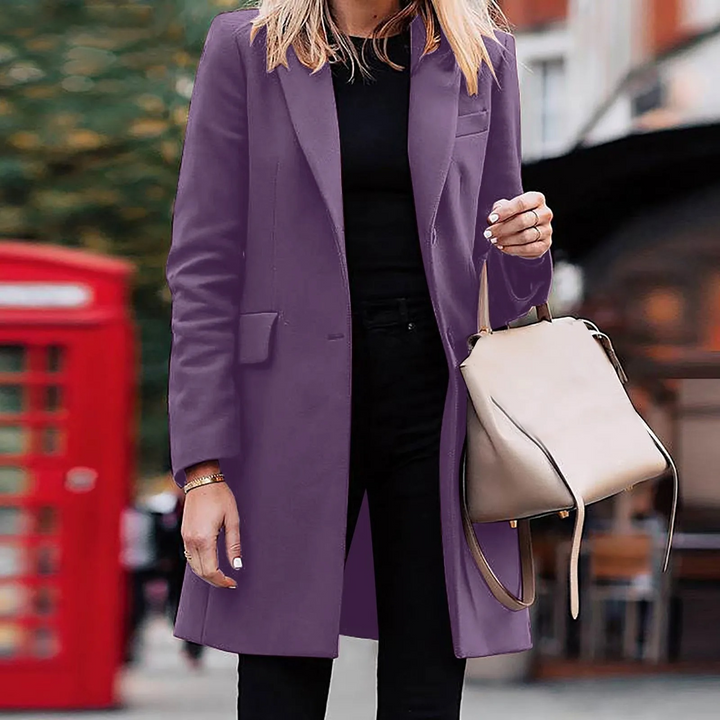 Blazer femme laine mélangée coupe structurée élégant bureau mariage