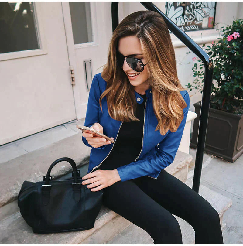 Sophia - Veste en Cuir Italienne Élégante