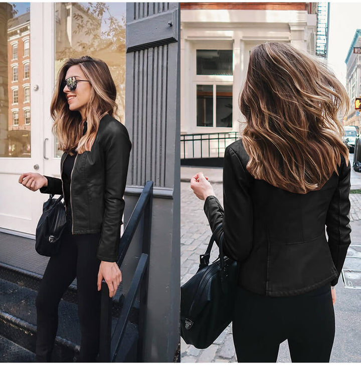 Sophia - Veste en Cuir Italienne Élégante
