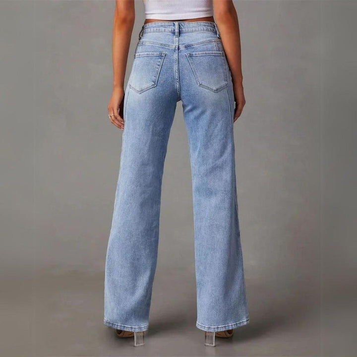 Jeans Femme Pantalon Large Décontracté 1