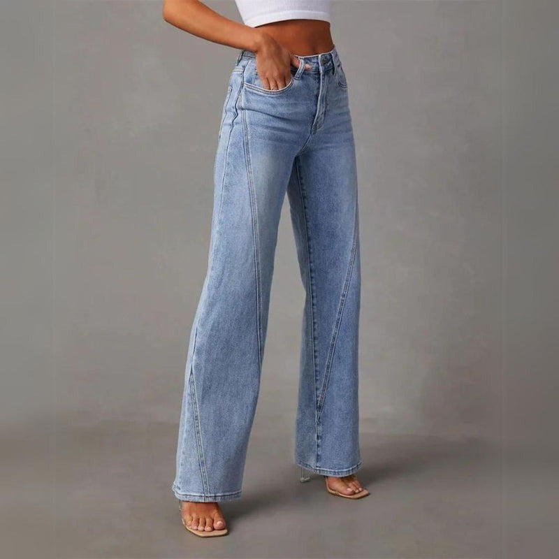 Jeans Femme Pantalon Large Décontracté 2