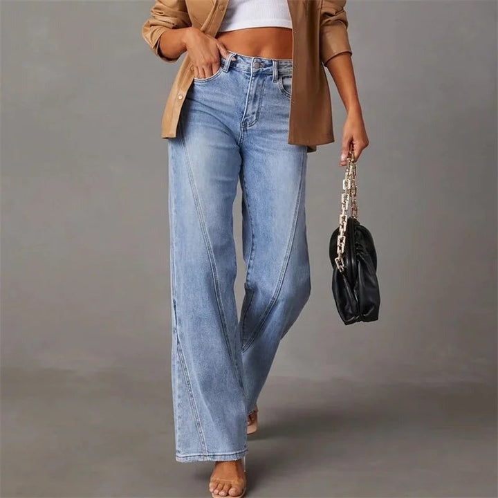 Jeans Femme Pantalon Large Décontracté 3