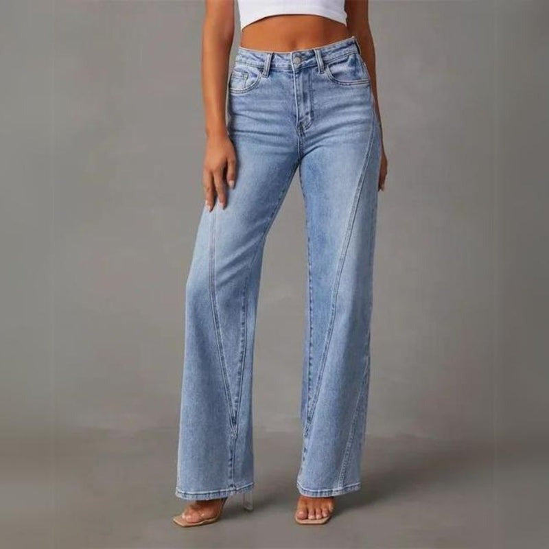 Jeans Femme Pantalon Large Décontracté 5