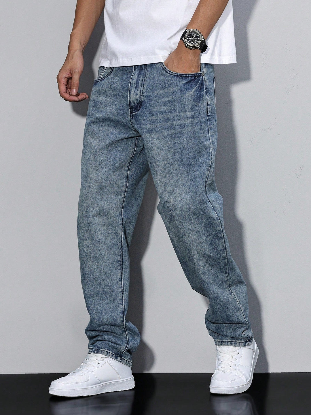 Jeans pour hommes | Coupe droite, taille mi-haute