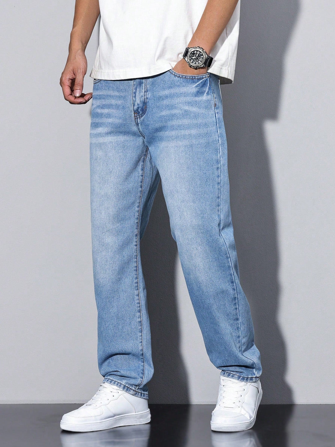 Jeans pour hommes | Coupe droite, taille mi-haute