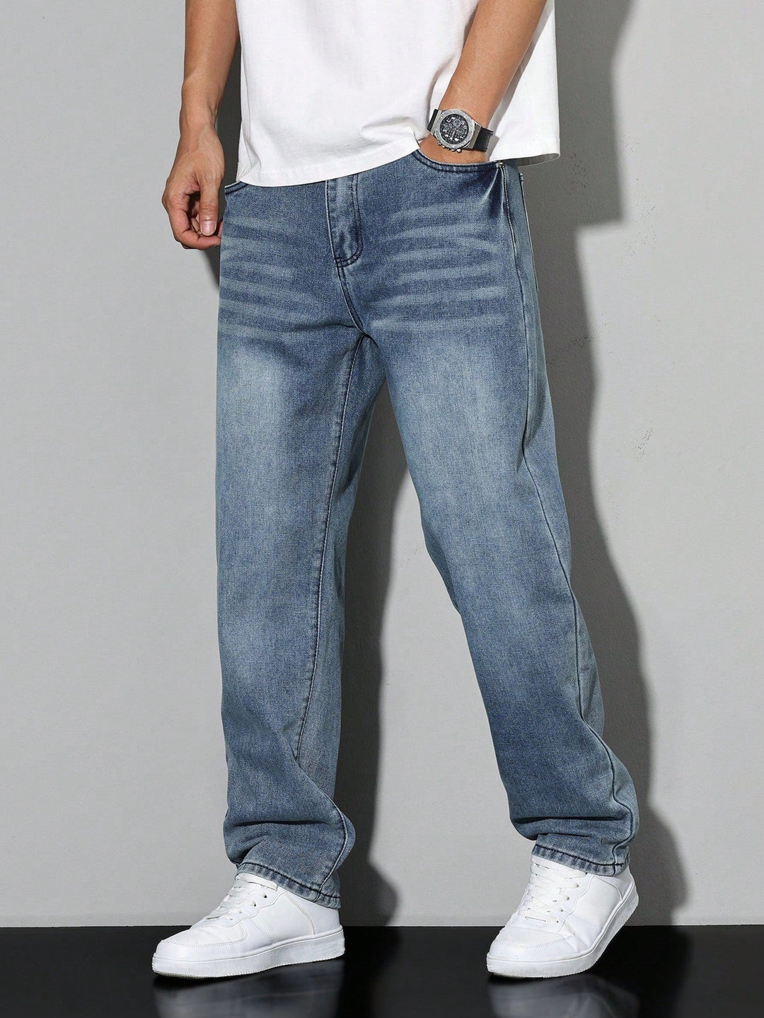 Jeans pour hommes | Coupe droite, taille mi-haute