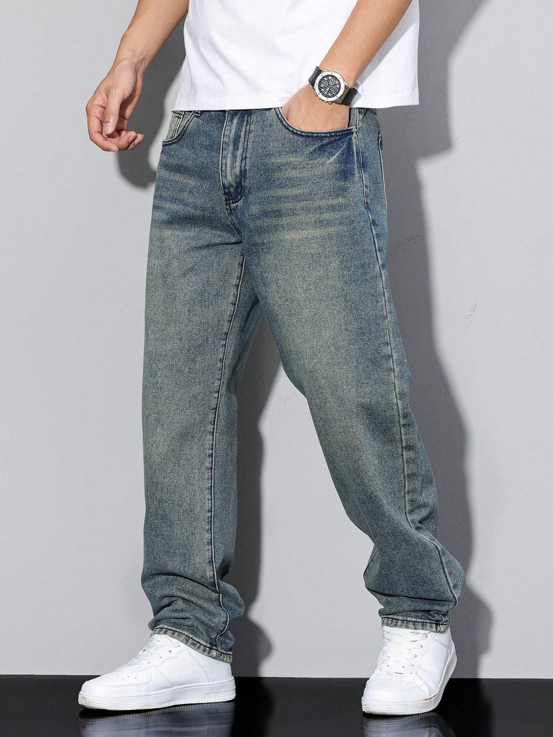 Jeans pour hommes | Coupe droite, taille mi-haute