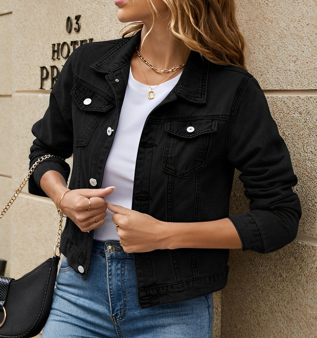 Julia - Veste en jean moderne avec col à revers pour femmes 2