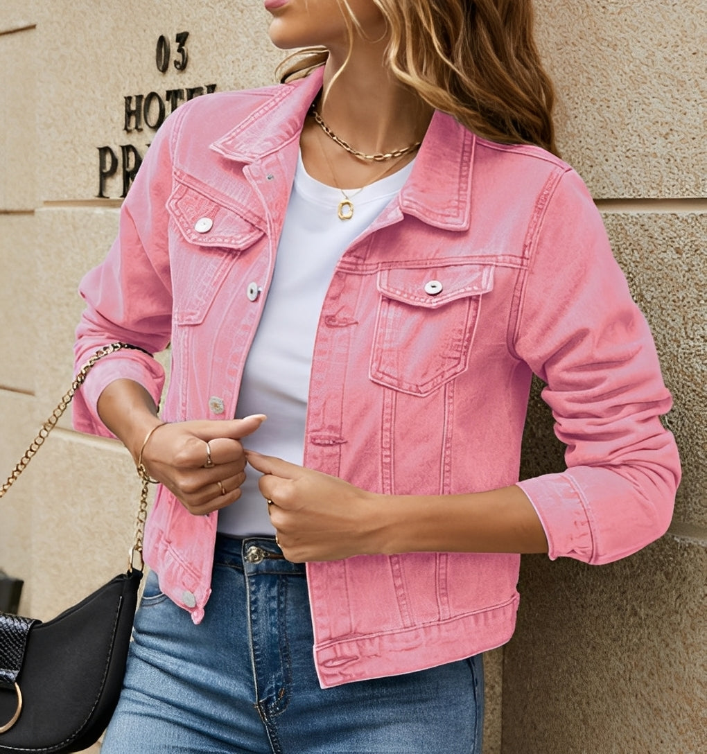 Julia - Veste en jean moderne avec col à revers pour femmes 4