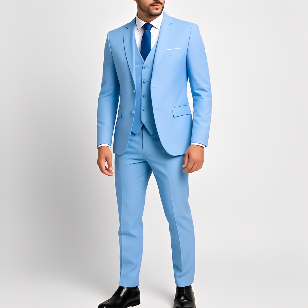 Costume homme trois pièces gris coupe ajustée cérémonie élégant