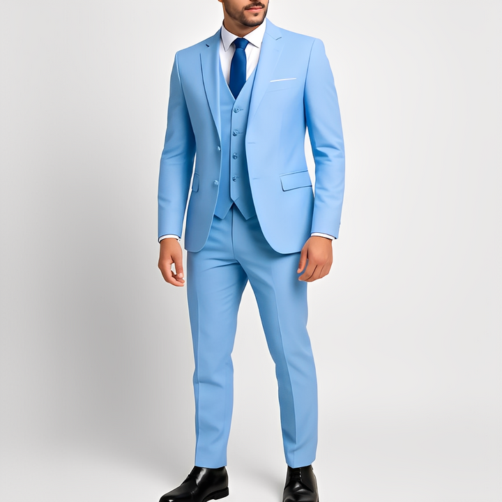 Costume homme trois pièces gris coupe ajustée cérémonie élégant
