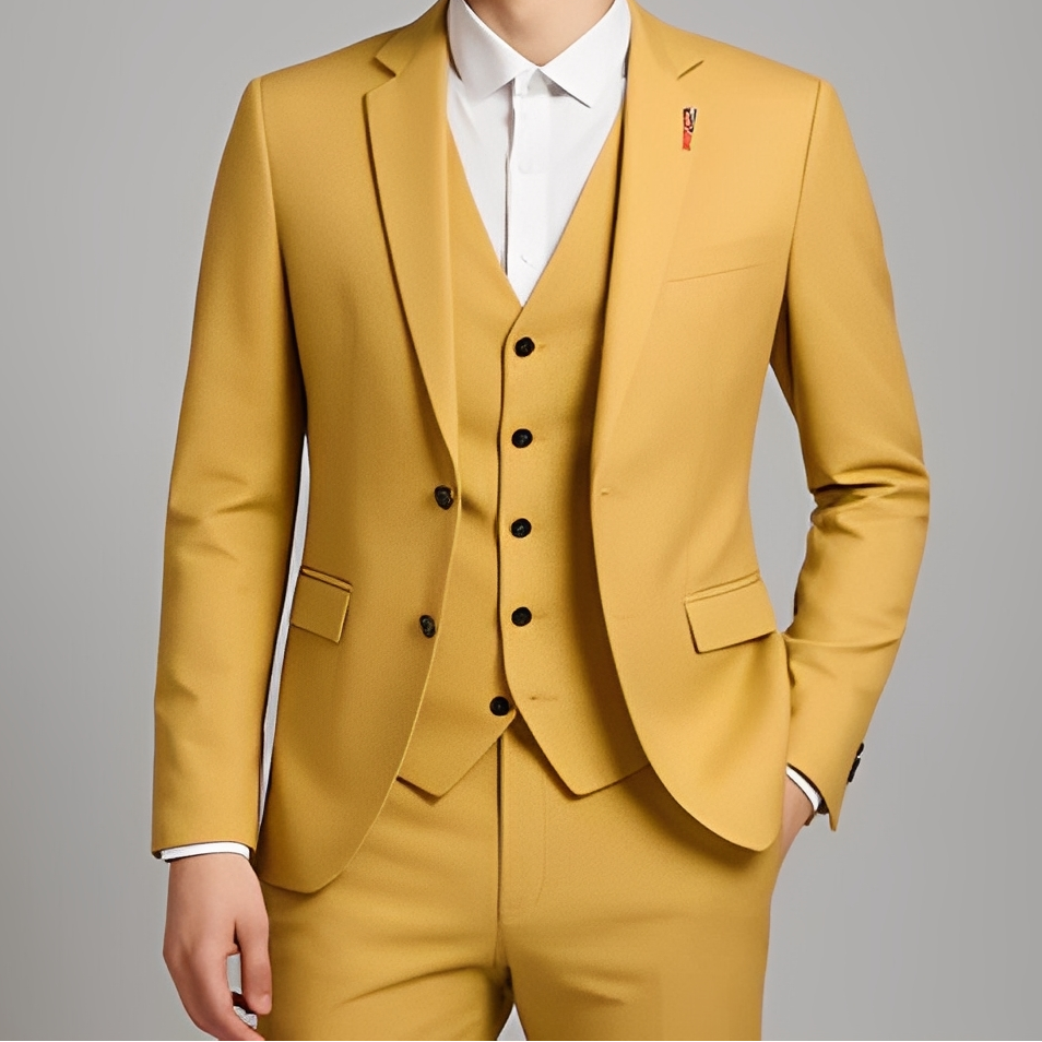 Costume homme trois pièces gris coupe ajustée cérémonie élégant