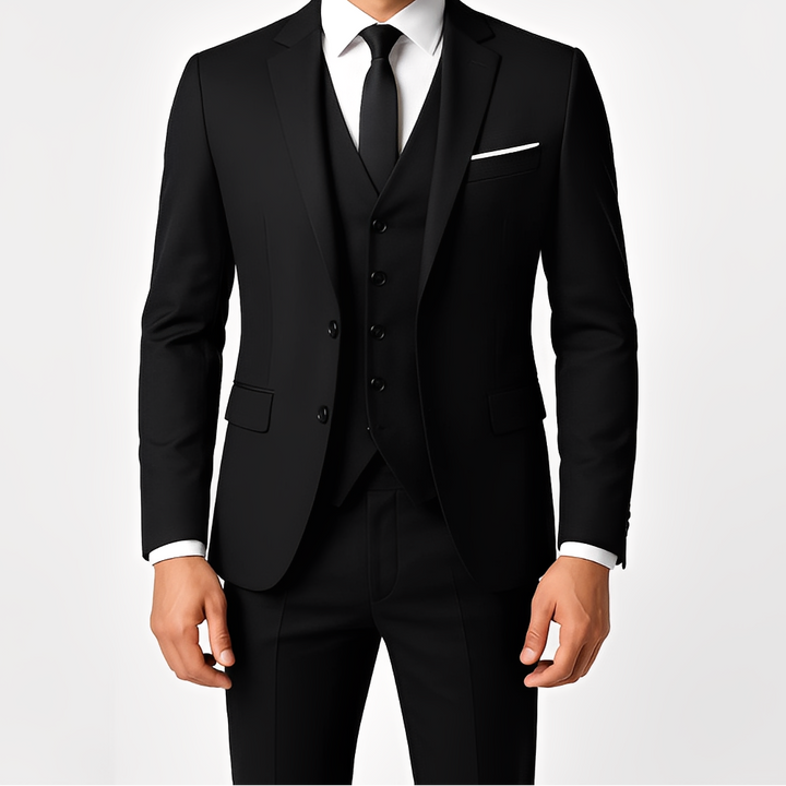 Costume homme trois pièces gris coupe ajustée cérémonie élégant