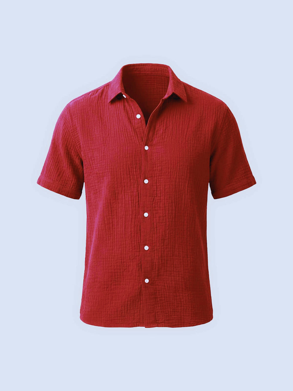 Julien - Chemise en Lin Homme Casual Manches Courtes avec Col Classique 1