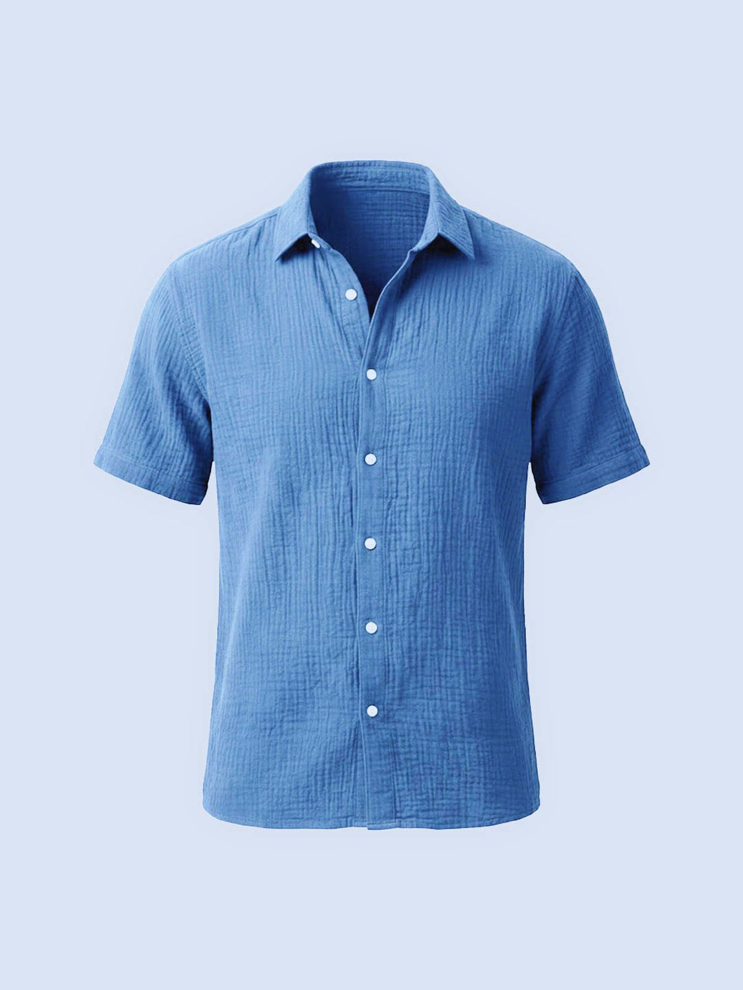 Julien - Chemise en Lin Homme Casual Manches Courtes avec Col Classique 2