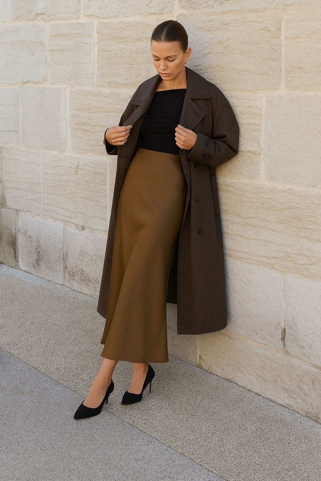 Jupe longue pour femme style maxi à surface texturée