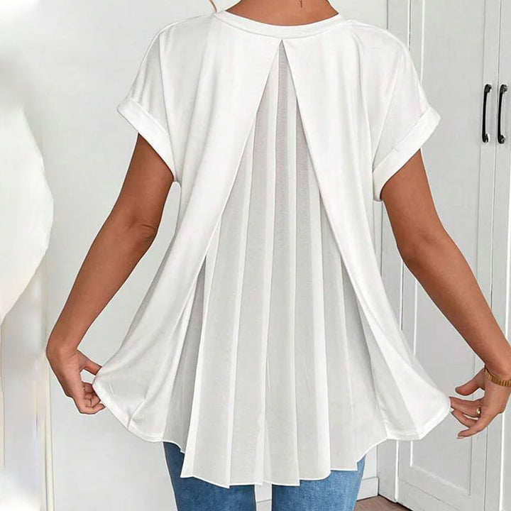 Short Sleeve Solid Color Patchwork T-Shirt