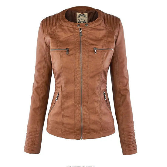 Ivory™ | Veste en Cuir pour Femmes Résistante aux Intempéries avec Capuche