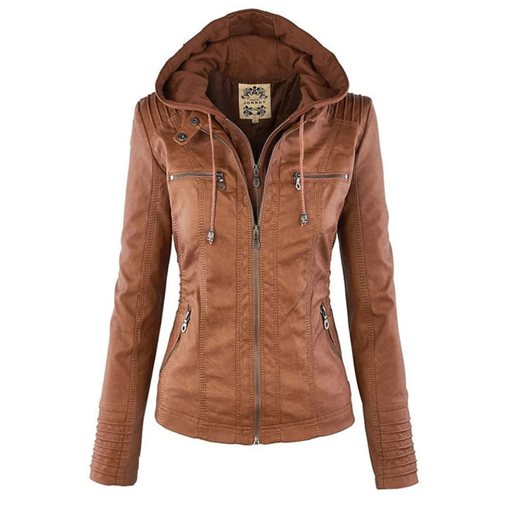 Ivory™ | Veste en Cuir pour Femmes Résistante aux Intempéries avec Capuche