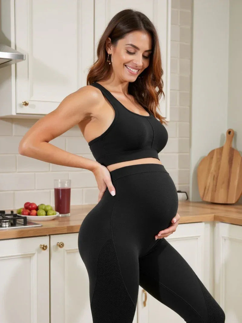 Leggings de maternité – Leggings de maternité taille haute avec soutien du ventre 4