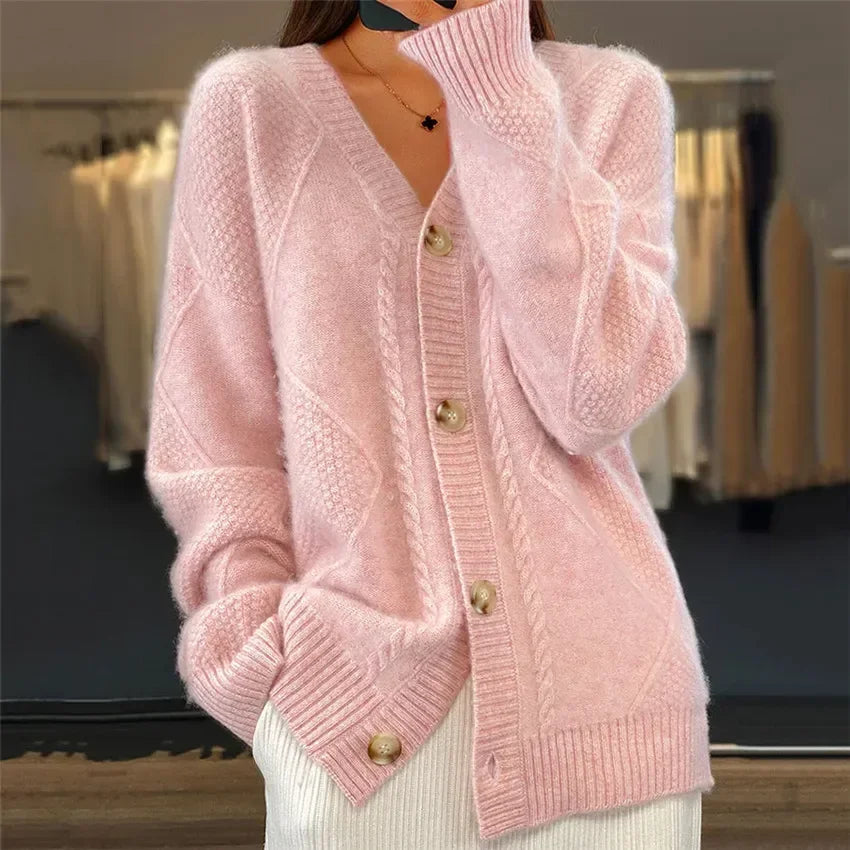 Lena Cardigan Femme – Gilet en Cachemire Doux à Boutons & Manches Longues Élégantes 4