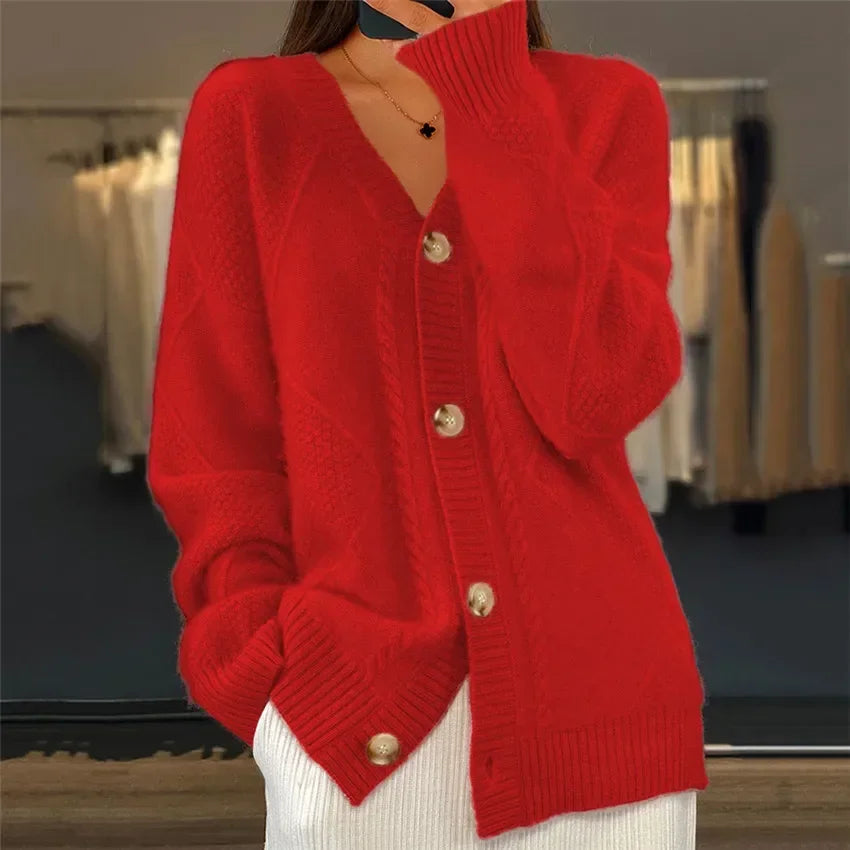 Lena Cardigan Femme – Gilet en Cachemire Doux à Boutons & Manches Longues Élégantes 5