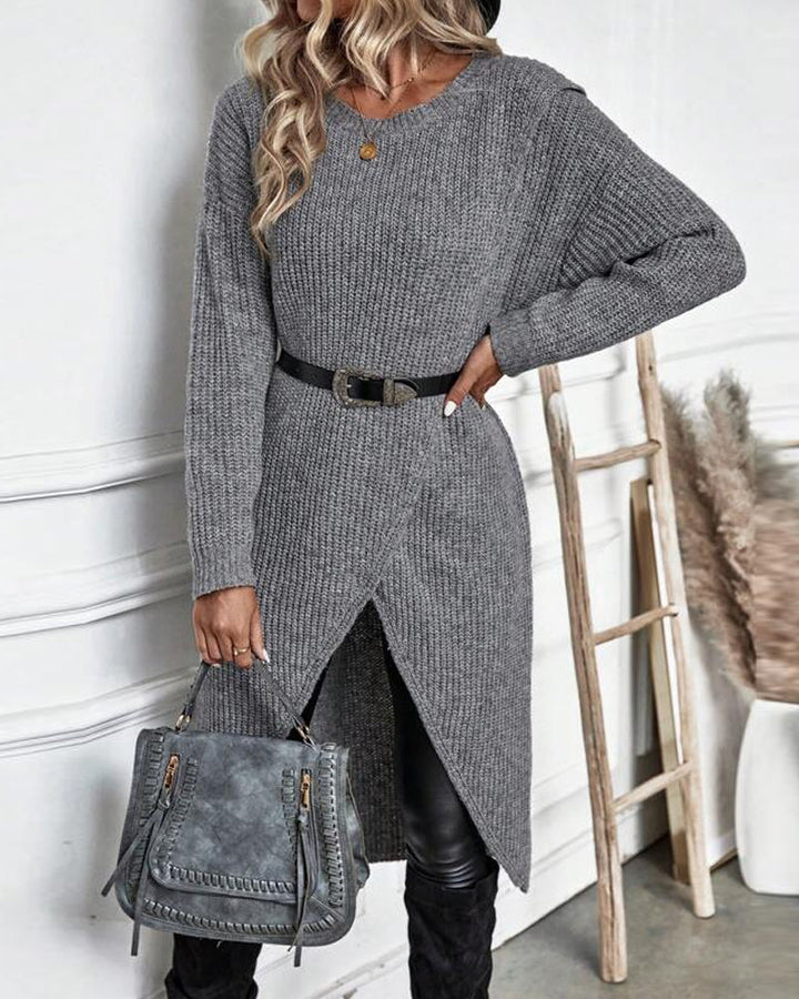 Lena | Robe pull femme | Coupe ample, manches longues et longueur genou 1