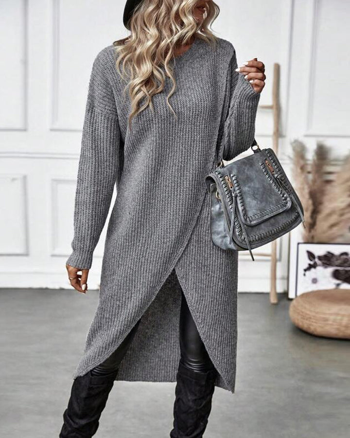 Lena | Robe pull femme | Coupe ample, manches longues et longueur genou 2