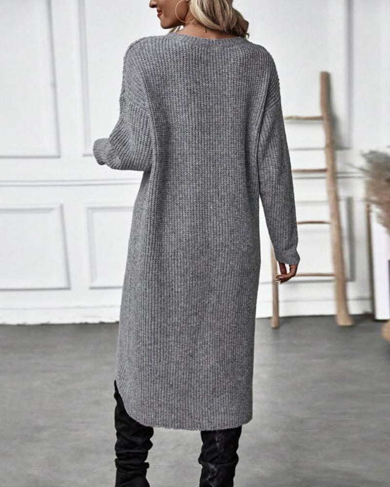 Lena | Robe pull femme | Coupe ample, manches longues et longueur genou 4