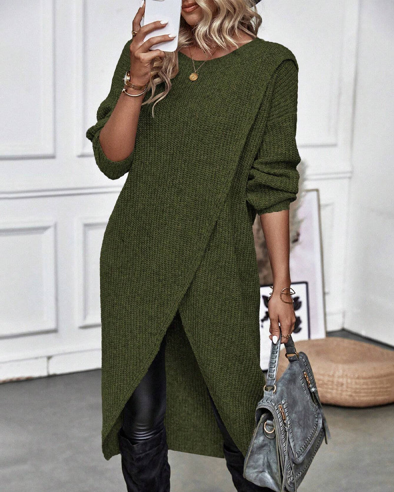 Lena | Robe pull femme | Coupe ample, manches longues et longueur genou 6