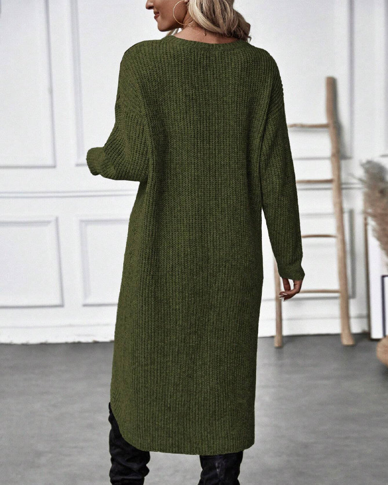 Lena | Robe pull femme | Coupe ample, manches longues et longueur genou 7