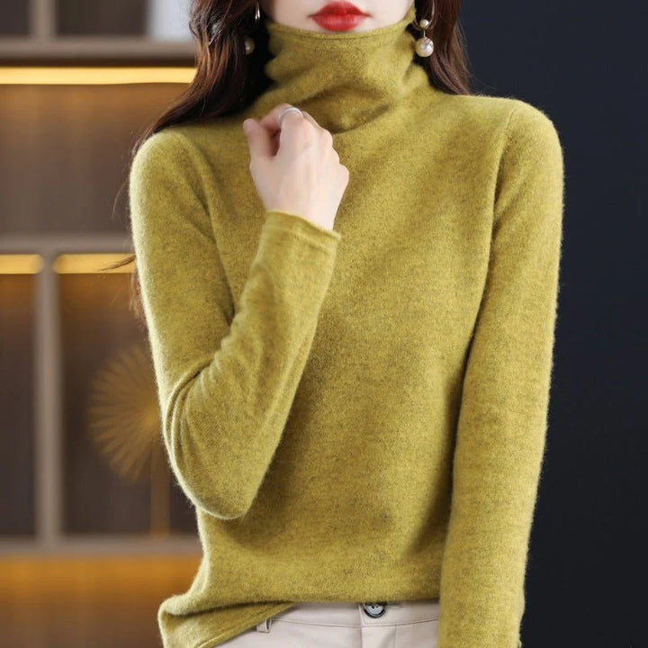 Liora Pull Femme | Col Superposé, Laine Mélangée, Coupe Ample 4