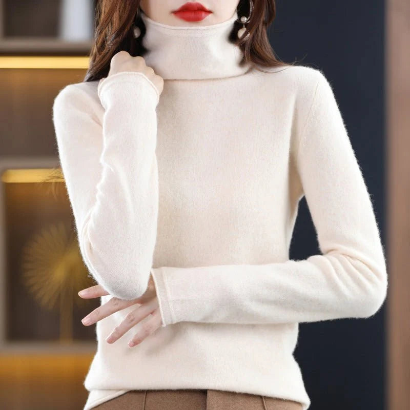 Liora Pull Femme | Col Superposé, Laine Mélangée, Coupe Ample 7