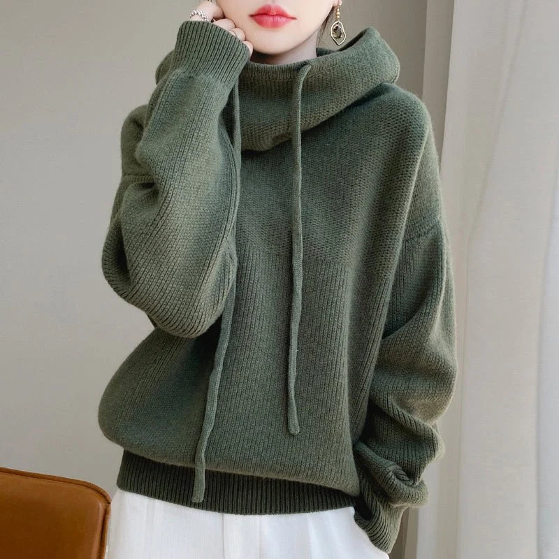 Liora Pull à Capuche | Laine, Coupe Oversize Décontractée 0