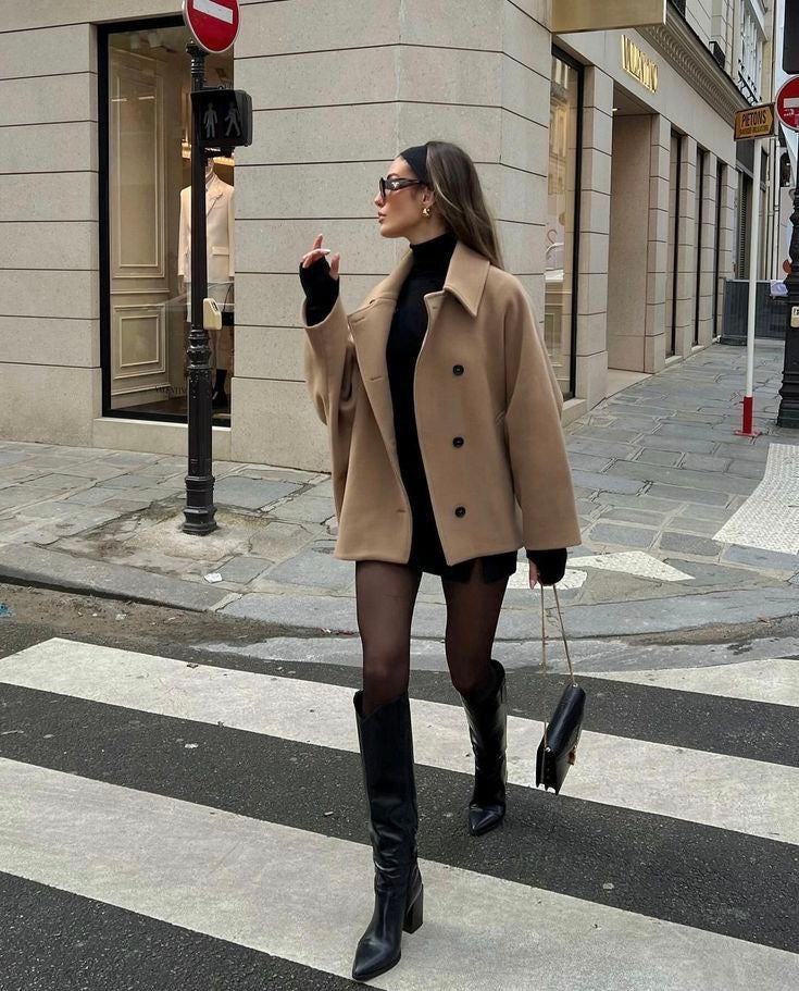Manteau oversize femme | Veste longue élégante pour la mi-saison