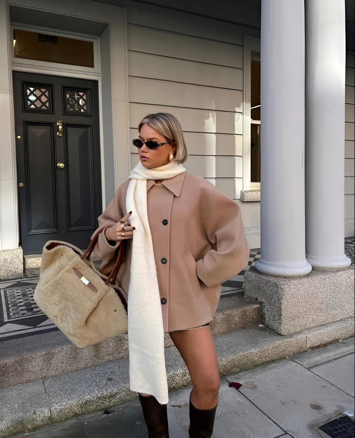 Manteau oversize femme | Veste longue élégante pour la mi-saison