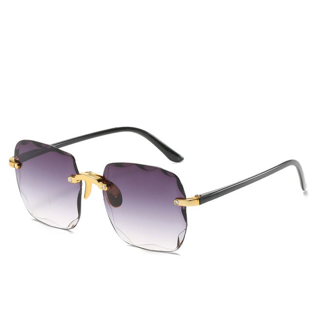 Lunettes de soleil de luxe sans monture avec verres dégradés pour un look élégant 1