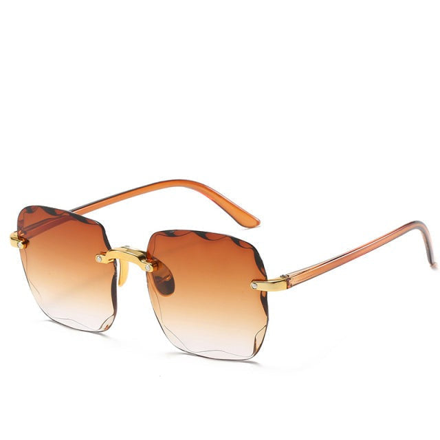 Lunettes de soleil de luxe sans monture avec verres dégradés pour un look élégant 2