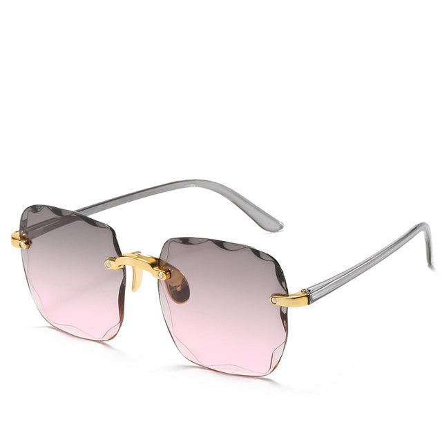 Lunettes de soleil de luxe sans monture avec verres dégradés pour un look élégant 3