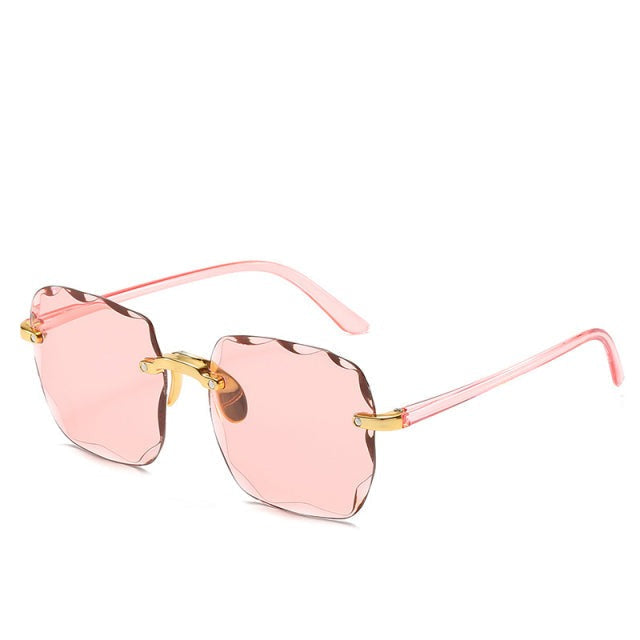 Lunettes de soleil de luxe sans monture avec verres dégradés pour un look élégant 4