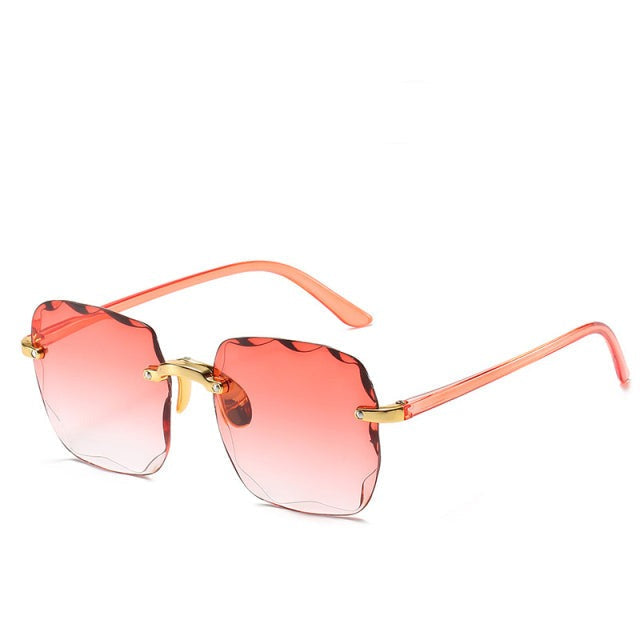 Lunettes de soleil de luxe sans monture avec verres dégradés pour un look élégant 5