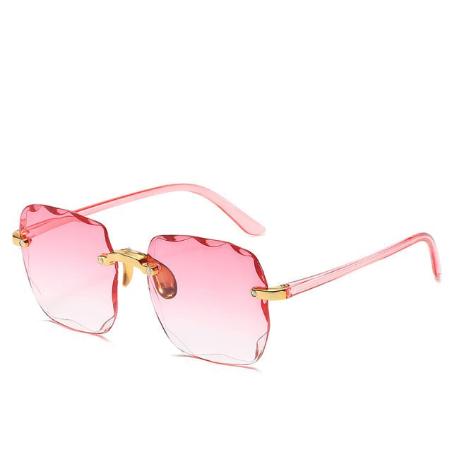 Lunettes de soleil de luxe sans monture avec verres dégradés pour un look élégant 6
