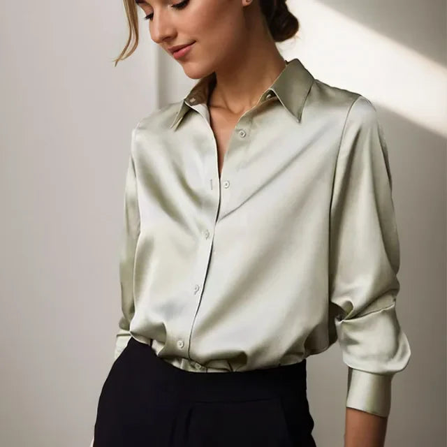 Magdalena | Chemisier en satin pour femme, coupe ample 0