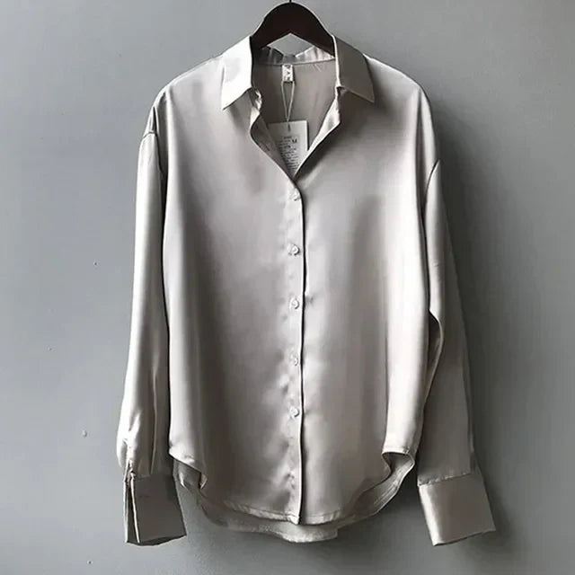 Magdalena | Chemisier en satin pour femme, coupe ample 2