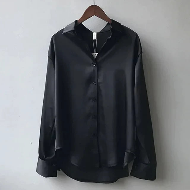 Magdalena | Chemisier en satin pour femme, coupe ample 3